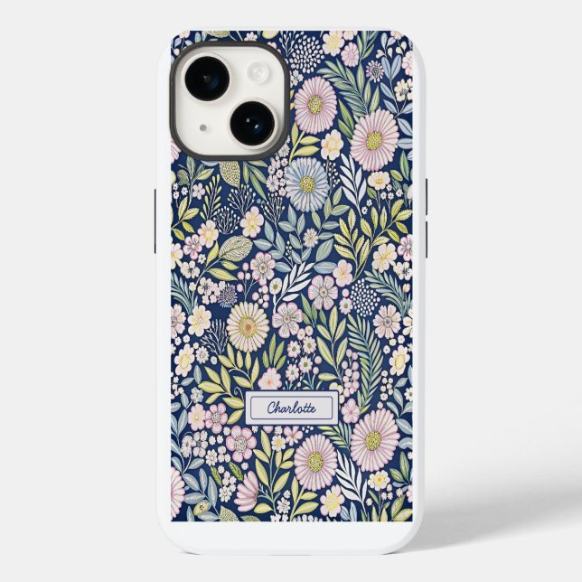 Name Pastel Blooms Case-Mate iPhone 14 Hülle (Rückseite)