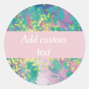 Name Pastell Rosa Blumige Wasserfarbe Runder Aufkleber