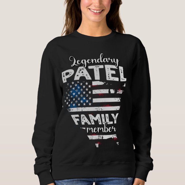 Name Patel US Flag Patel Nachname Patel Sweatshirt (Vorderseite)