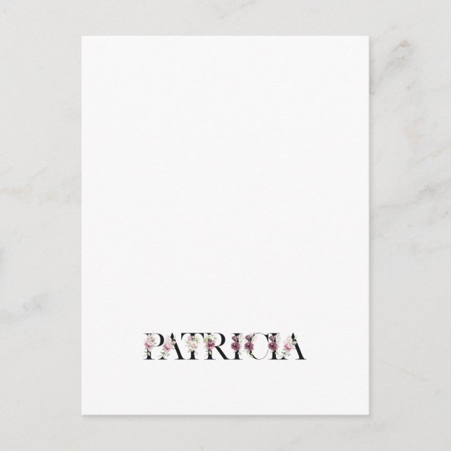 Name Patricia Postkarte (Vorderseite)