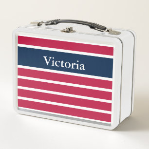 Name-patriotisches rotes weißes und blau metall lunch box