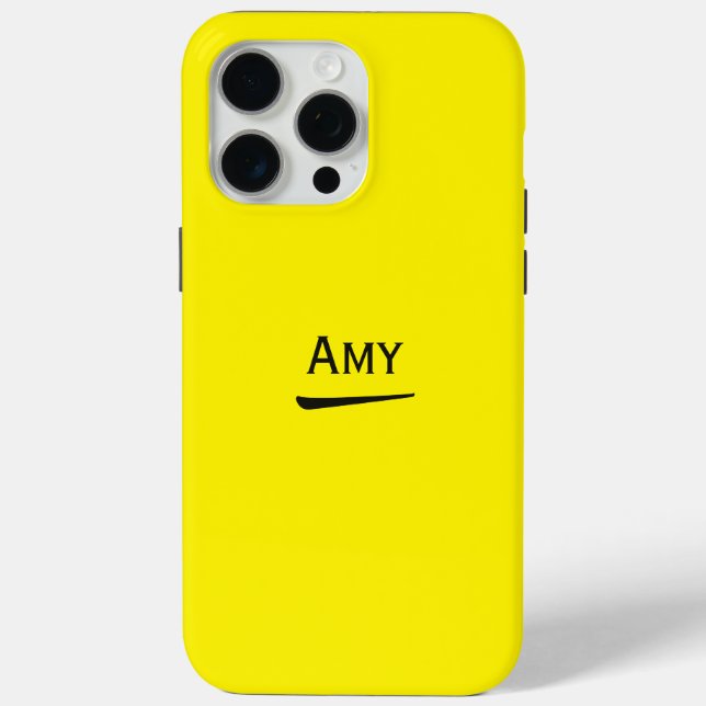 Name Personalisiert Bright Yellow Case-Mate iPhone Hülle (Rückseite)