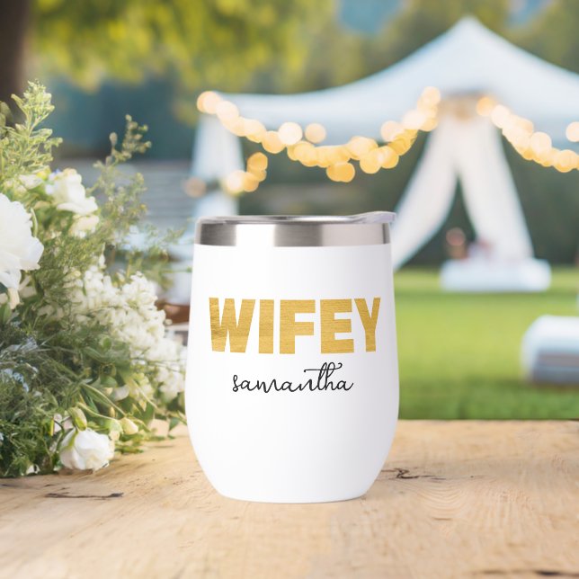 Name personalisiert Gold Wifey (Hochzeit)
