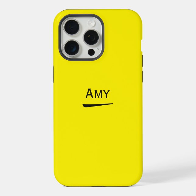 Name Personalisiert Hellgelb iPhone 15 Pro Max Hülle (Rückseite)