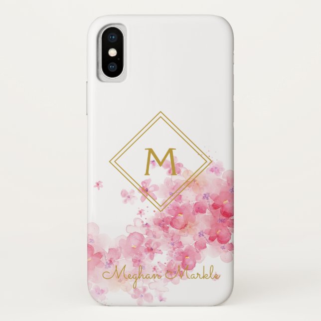 Name Personalisiert Modern Einfache Niedliche Blum Case-Mate iPhone Hülle (Rückseite)
