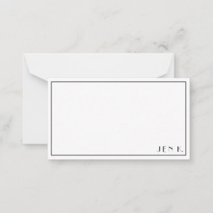 Name Personalisiert Modern Schwarz-weiß Minimalist Mitteilungskarte