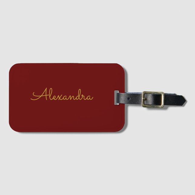 Name Personalisiert, modern und einfach Gold Gepäckanhänger (Vorderseite (Horizontal))