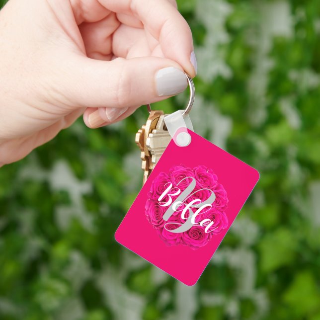 Name Personalisiert Pink Schlüsselanhänger (Hand)