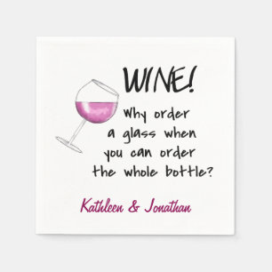 Name Personalisiert Red Wine Funny Word Sprichwort Serviette