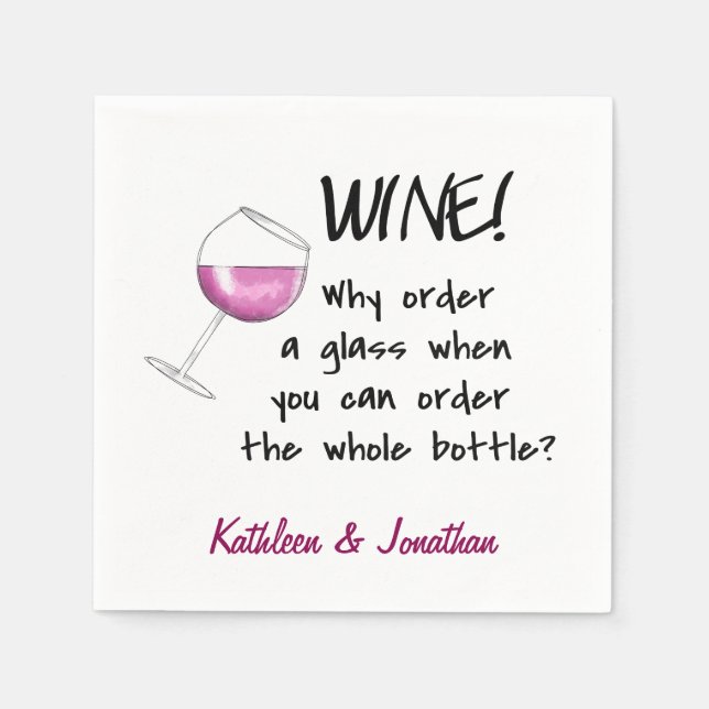 Name Personalisiert Red Wine Funny Word Sprichwort Serviette (Vorderseite)