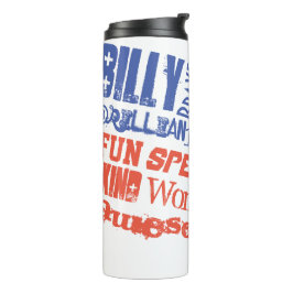 Name Personalisierte US-Flagge Worte der Bewunderu Thermosbecher