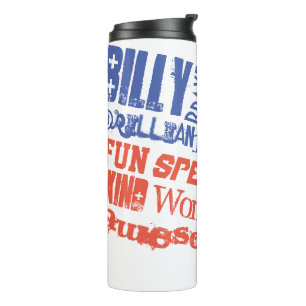 Name Personalisierte US-Flagge Worte der Bewunderu Thermosbecher