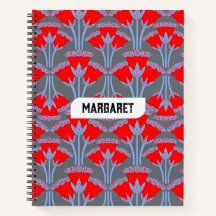Name Personalisiertes Roter Glockenblumen-Spiralno