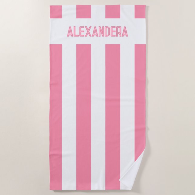 Name Pink Bachelorette Bridesmaid Strandtuch (Vorderseite)