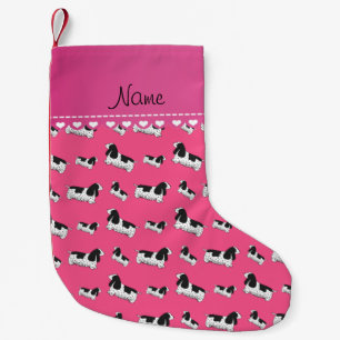 Name pink englische cocker spaniel dog kleiner weihnachtsstrumpf