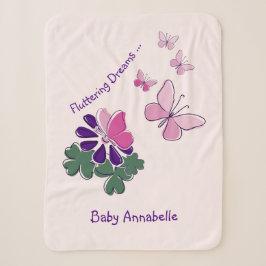 Name Pink Green Lila Doodle Blooms Schmetterlinge Sherpadecke