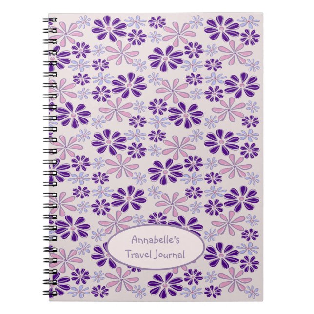 Name Pink Indigo Blume Doodle Notizblock (Vorderseite)