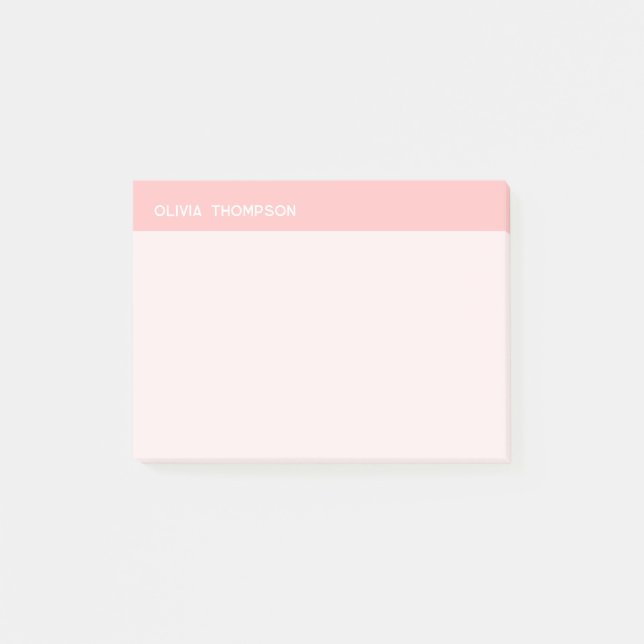 Name Pink Sticky Post-it Klebezettel (Vorderseite)