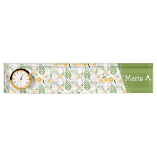 Name Plakette floral Monogramm