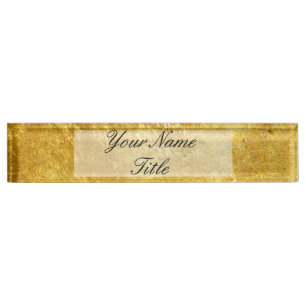Name-Plakette für den Gold Glitzer Namensplakette