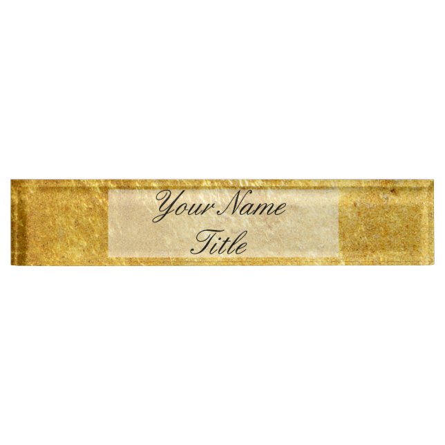 Name-Plakette für den Gold Glitzer Namensplakette (Vorderseite)
