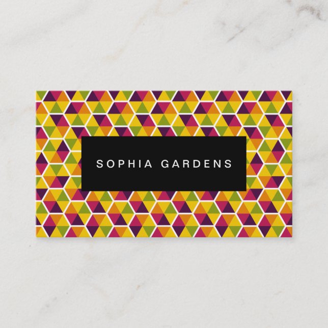 Name Plate - Hexagon Muster 01 Visitenkarte (Vorderseite)