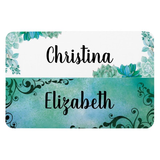 Name Plate Magnet 2 Namen (Horizontal)