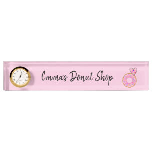 Name Plate Pink Donut Herz Namensplakette