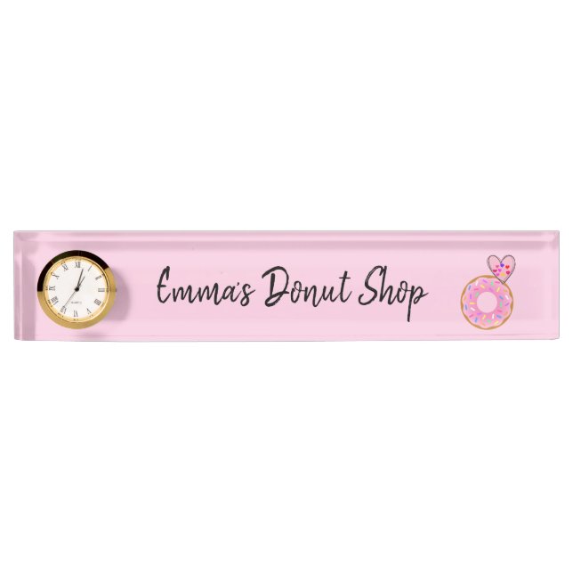 Name Plate Pink Donut Herz Namensplakette (Vorderseite)