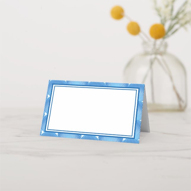 Name Platzkarte-Blue-Muscheln Platzkarte (Vorderseite)