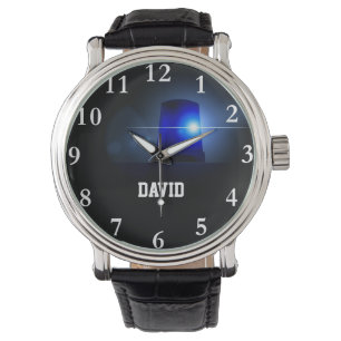 Name-Polizei-Sirene-blaue helle Uhr