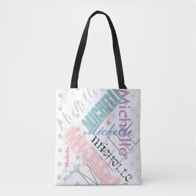 Name Polka Dot Tasche (Vorderseite)
