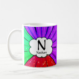 Name, Pop Art Cloud ändern - M N O P Q Kaffeetasse
