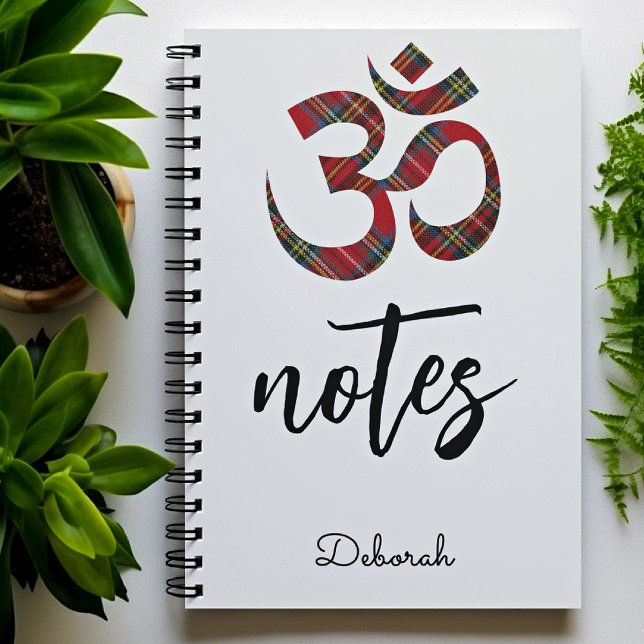 Name Posh Royal Stewart Tartan Om Symbol Notebook Notizblock (Von Creator hochgeladen)