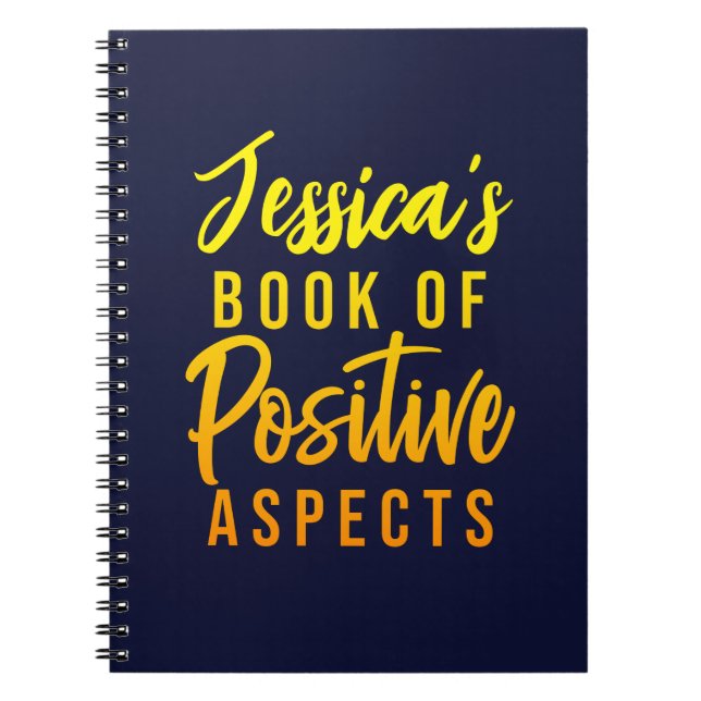 Name Positives Aspects Blue Yellow Text Notebook Notizblock (Vorderseite)