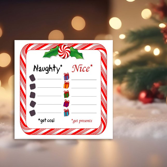 Name Poster. Naughty oder Nice Fotodruck (Naughty or Nice Poster. You know who you are. Santa wants names! 
)