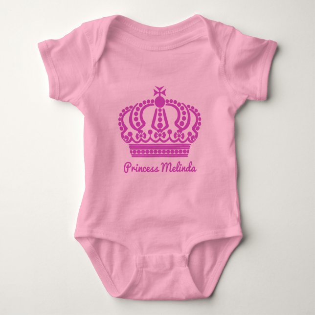 Name-"Prinzessin" Kleidung Baby Strampler (Vorderseite)