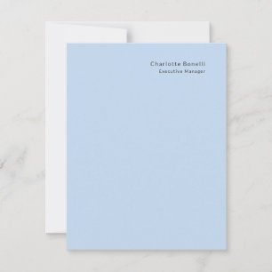 Name Professionell Modern Minimalistisch Blau Mitteilungskarte