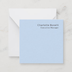 Name Professionell Modern Minimalistisch Blau Mitteilungskarte