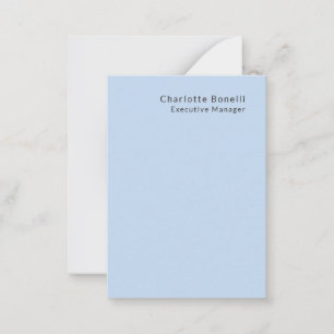 Name Professionell Modern Minimalistisch Blau Mitteilungskarte