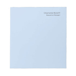 Name Professionell Modern Minimalistisch Blau Notizblock