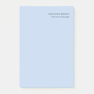 Name Professionell Modern Minimalistisch Blau  Post-it Klebezettel
