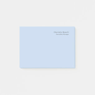 Name Professionell Modern Minimalistisch Blau  Post-it Klebezettel