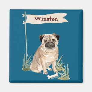 Name Pug Haustier Hund Magnet