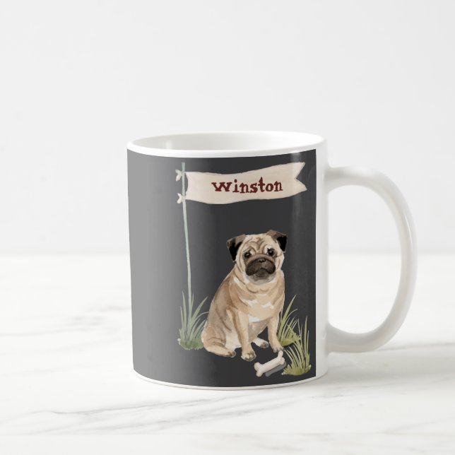Name Pug Pet Dog  Kaffeetasse (Rechts)