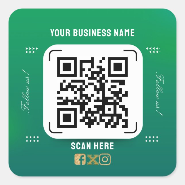 Name qr quadratischer aufkleber (Vorderseite)