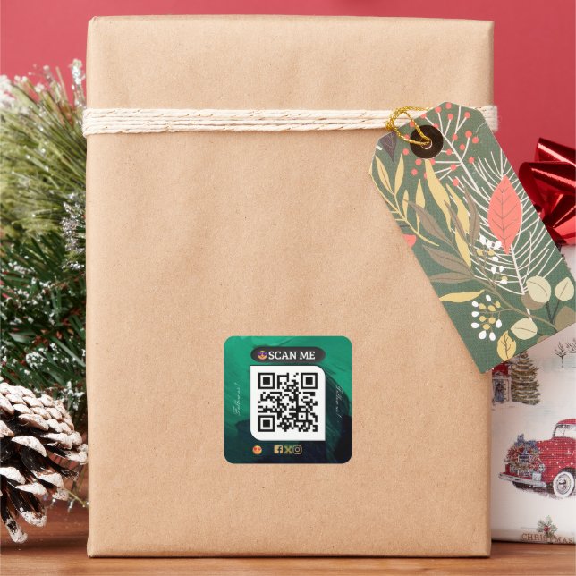 Name qr quadratischer aufkleber (Feiertag)