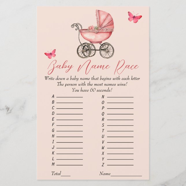 Name Race Baby Carriage Baby Shooting Game (Rückseite)