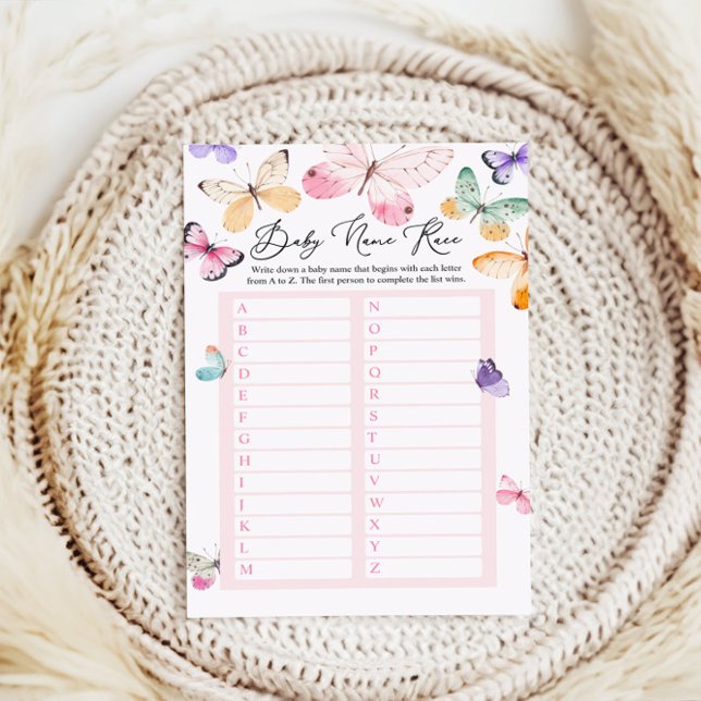 Name Race Baby Showkarte (Von Creator hochgeladen)