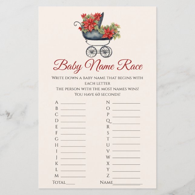 Name Race Baby Xmas Carriage Baby Shooting Game (Rückseite)